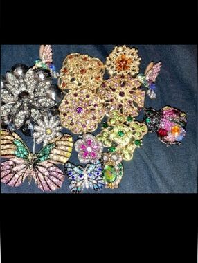 Multicolor Crystal Brooxh Lot 10 Pcs.